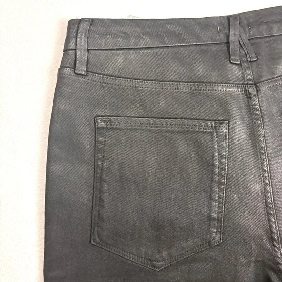 NWOT Good American Black Coated Midrise Tummy Control Butt Lift Pants (15)